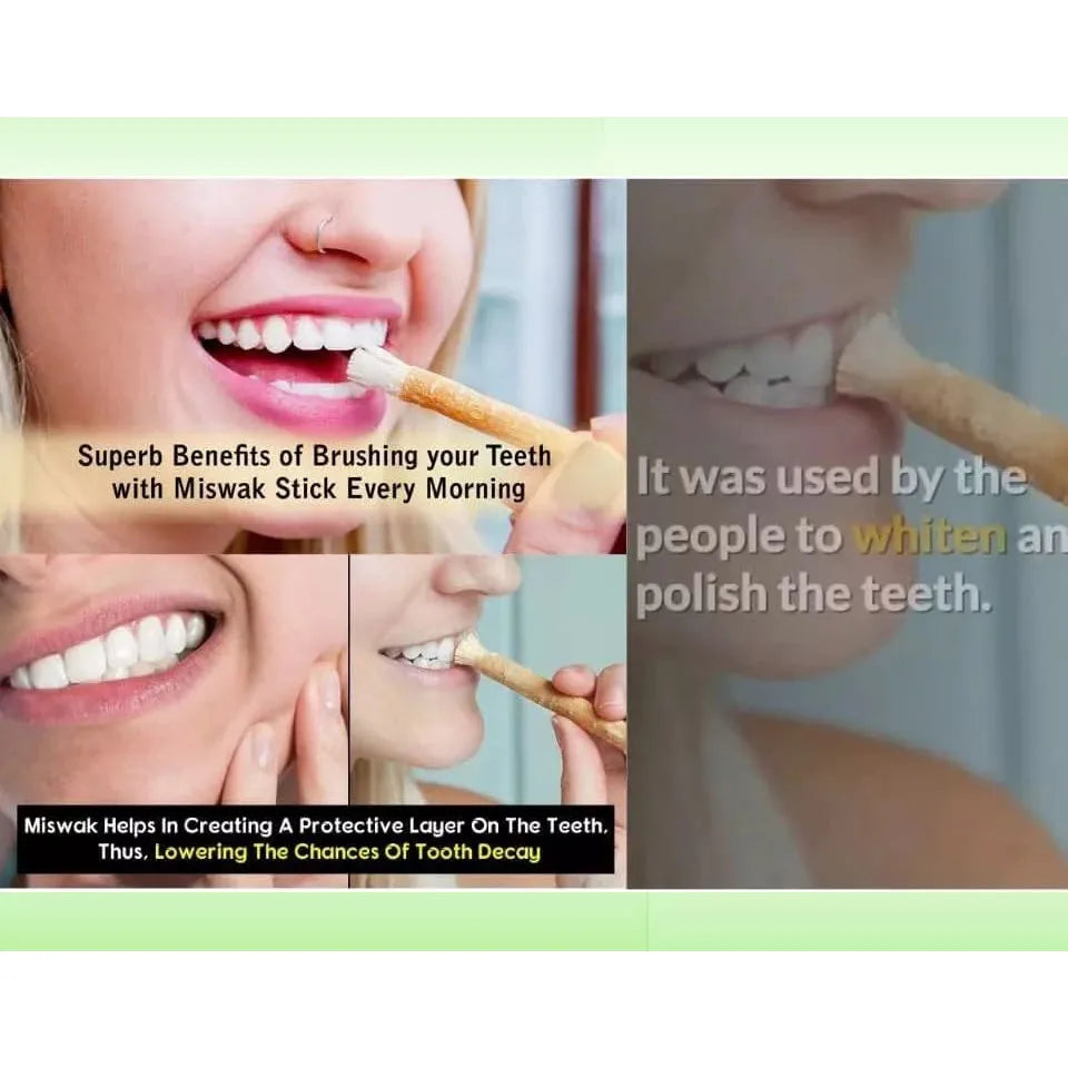 3pcs Traditional Miswak Sewak Stick For Cleaning Traditional Natural Misvak Siwak Miswaak Stain Removal Travel Soft Peelu
