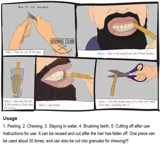 3pcs Traditional Miswak Sewak Stick For Cleaning Traditional Natural Misvak Siwak Miswaak Stain Removal Travel Soft Peelu